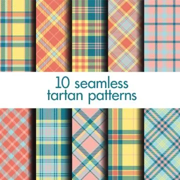 Set of seamless tartan patterns Stock Illustration
