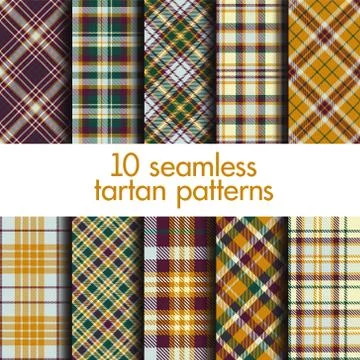 Set of seamless tartan patterns Stock Illustration