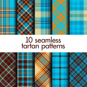 Set of seamless tartan patterns Stock Illustration