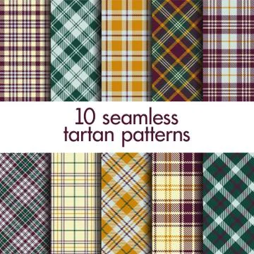 Set of seamless tartan patterns Stock Illustration