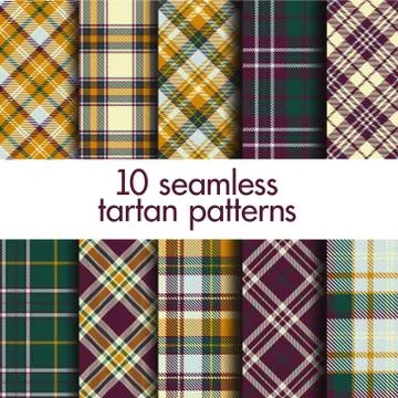 Set of seamless tartan patterns Stock Illustration