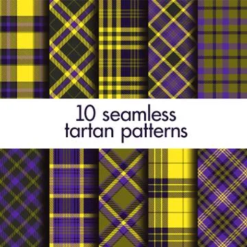 Set of seamless tartan patterns Stock Illustration