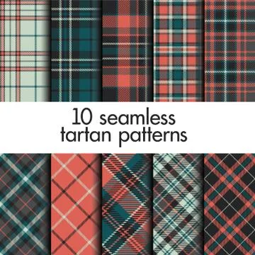 Set of seamless tartan patterns Stock Illustration