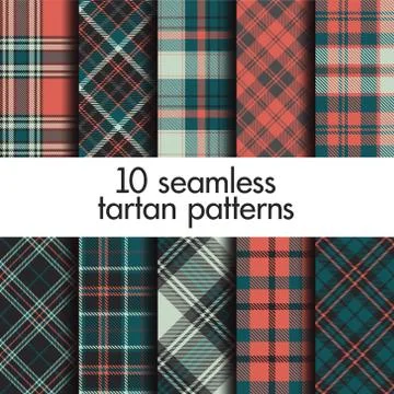 Set of seamless tartan patterns Stock Illustration