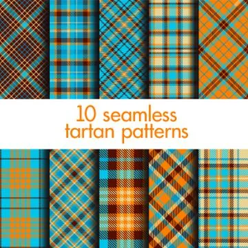 Set of seamless tartan patterns Stock Illustration