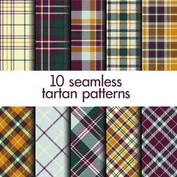 Set of seamless tartan patterns Stock Illustration