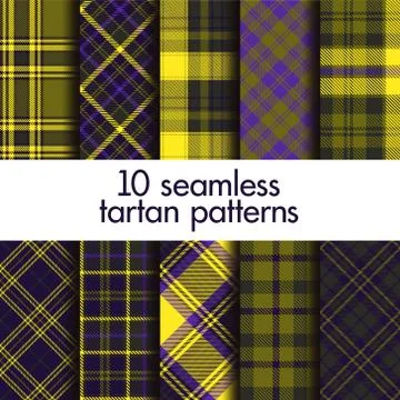 Set of seamless tartan patterns Stock Illustration