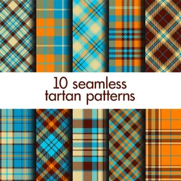 Set of seamless tartan patterns Stock Illustration