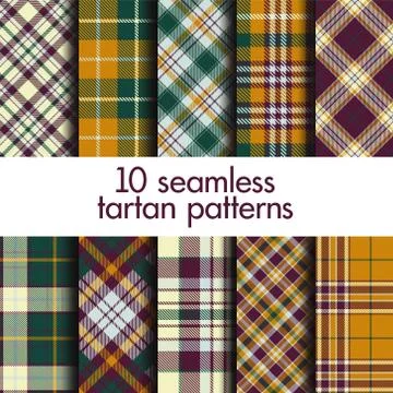 Set of seamless tartan patterns Stock Illustration