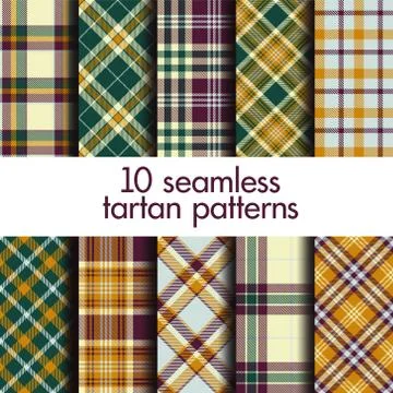 Set of seamless tartan patterns Stock Illustration