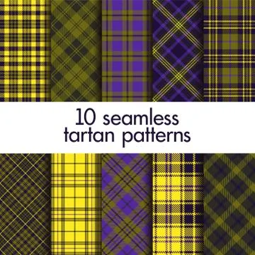 Set of seamless tartan patterns Stock Illustration