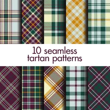 Set of seamless tartan patterns Stock Illustration