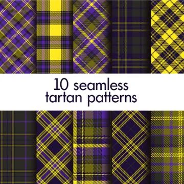 Set of seamless tartan patterns Stock Illustration
