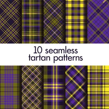 Set of seamless tartan patterns Stock Illustration