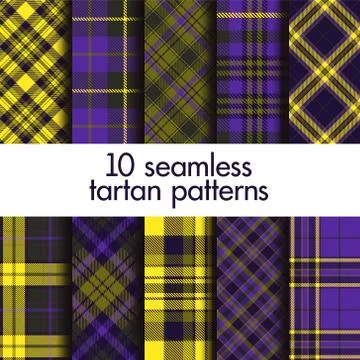 Set of seamless tartan patterns Stock Illustration