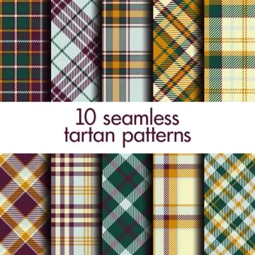 Set of seamless tartan patterns Stock Illustration