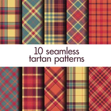 Set of seamless tartan patterns Stock Illustration