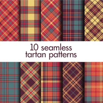 Set of seamless tartan patterns Illustrazione stock