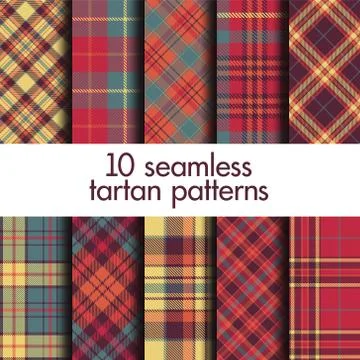 Set of seamless tartan patterns Stock Illustration