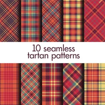 Set of seamless tartan patterns Stock Illustration