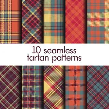 Set of seamless tartan patterns Stock Illustration