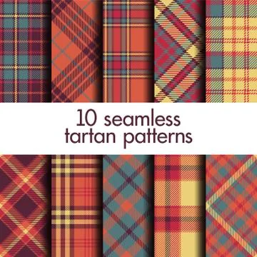 Set of seamless tartan patterns Stock Illustration