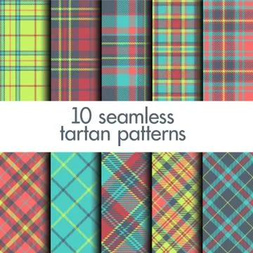 Set of seamless tartan patterns Stock Illustration