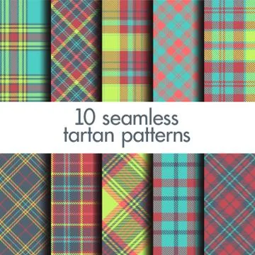 Set of seamless tartan patterns Stock Illustration