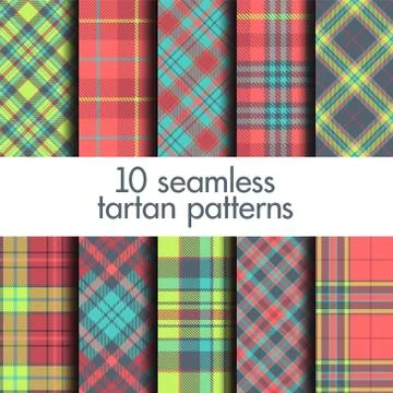 Set of seamless tartan patterns Stock Illustration
