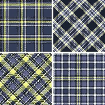 Set of seamless tartan patterns Stock Illustration