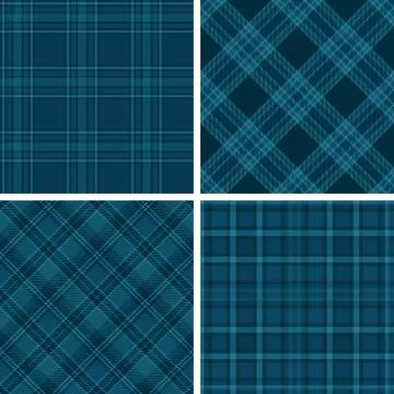 Set of seamless tartan patterns Stock Illustration