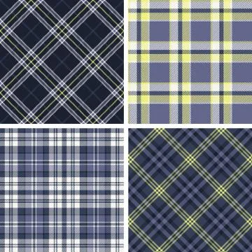 Set of seamless tartan patterns Stock Illustration