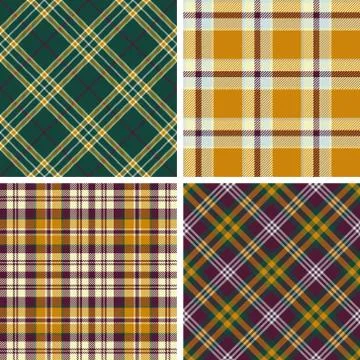 Set of seamless tartan patterns Stock Illustration