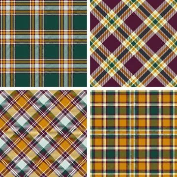 Set of seamless tartan patterns Stock Illustration