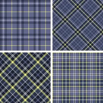 Set of seamless tartan patterns Stock Illustration
