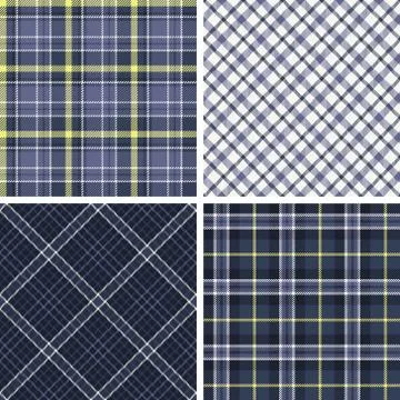Set of seamless tartan patterns Stock Illustration