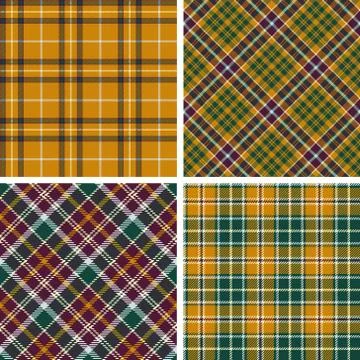 Set of seamless tartan patterns Stock Illustration