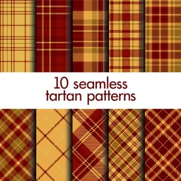 Set of seamless tartan patterns. Vector Stock Illustration