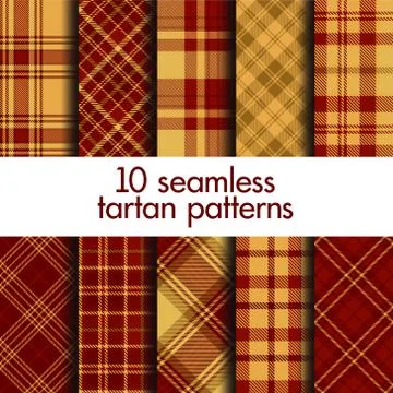 Set of seamless tartan patterns. Vector Stock Illustration