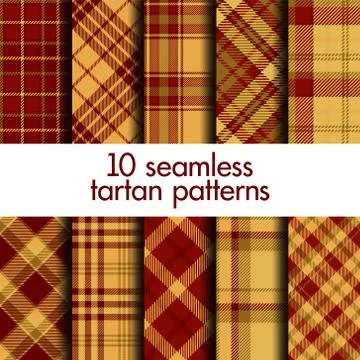 Set of seamless tartan patterns. Vector Stock Illustration