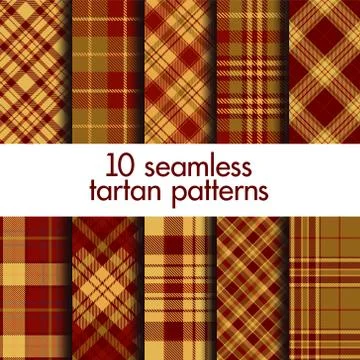 Set of seamless tartan patterns. Vector Stock Illustration