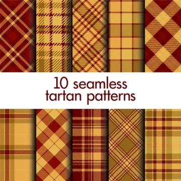 Set of seamless tartan patterns. Vector Stock Illustration
