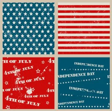 Set of seamless textures with USA Independence Day Stock Illustration