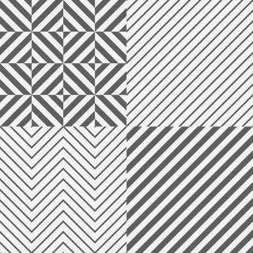 Set of Seamless tile diagonal lines, Vector modern pattern Stock Illustration