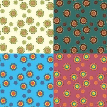 Set of seamless vector floral patterns Illustration