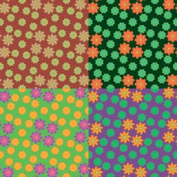 Set of seamless vector floral patterns Illustration