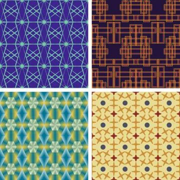Set of seamless vector geometric patterns Illustrazione stock