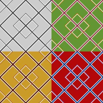 Set of seamless vector geometric patterns 스톡 일러스트