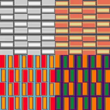 Set of seamless vector geometric patterns Stock Illustration