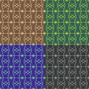 Set of seamless vector geometric patterns 스톡 일러스트